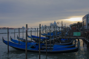 Gondole in Venice sunset light